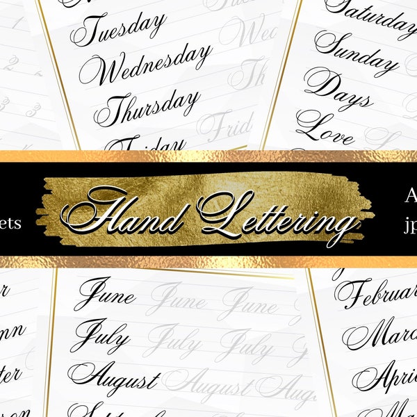 31 Hand Lettering Practice Hand Writing Workbook Calligraphy Practice Sheets Alphabet Practice Worksheets Download