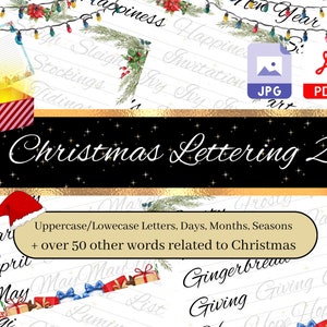 Kersthandschriftoefening, handschriftverbetering, brief aan de kerstman-sjabloon, handletteralfabetbundel, hobby- en ambachtelijke projecten