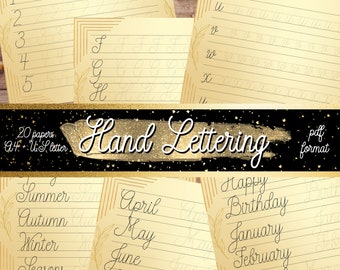 Hand Lettering Practice, Modern Calligraphy Practice Sheets, Alphabet Practice Workbook