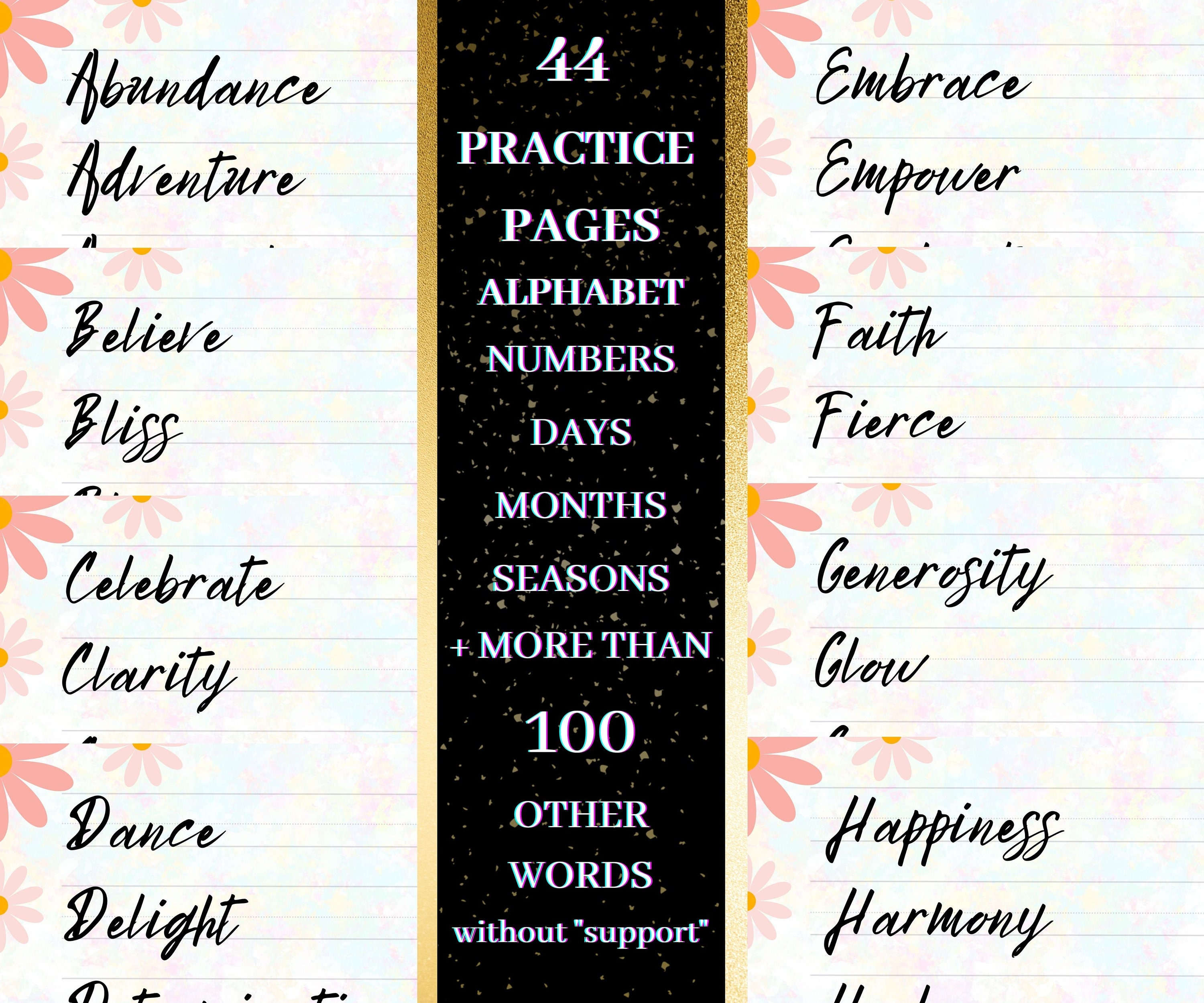 130+ Hand Lettering Practice Set, Handwriting Improvement, Calligraphy ...