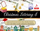 Christmas Hand Lettering Practice Set, Letter to Santa Template (Digital Download)