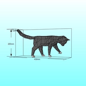 Cat kitten kitty size 225x122x432 papercraft 3D paper model figure origami puzzle constructor PDF file + cat gift