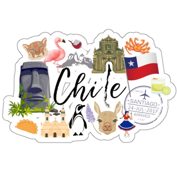 Chile Travel Sticker, Chile Vacation Decal