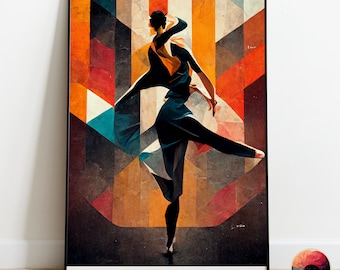 AI poster - colorful geometric Dancer #1