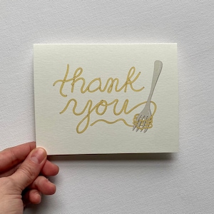 Pasta Thank You Cards, Cute Spaghetti Design Thank You Cards, Folded Pasta Party Thank You Cards, Host Card, Food, Italian - 5 Pack