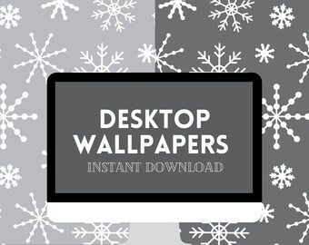 Desktop Wallpaper | Set of 2 | Snowflakes | Winter Background