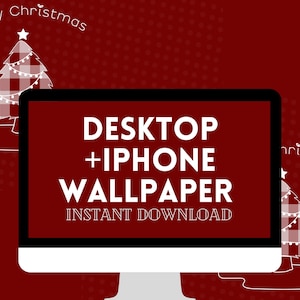 Desktop + Iphone Wallpaper | Karierter Christbaum | Hintergrund Weihnachten