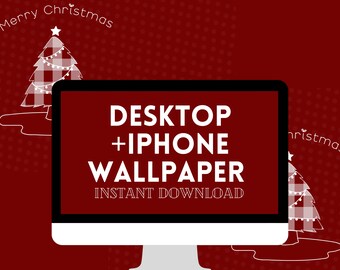Desktop + Iphone Wallpaper | Plaid Christmas Tree | Christmas Background