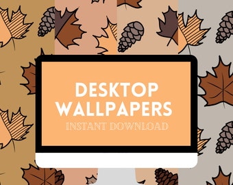 Desktop Wallpaper | Set of 4 | Fall Leaves | Fall Background