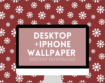 Desktop + Iphone Wallpaper | Snowflake | Christmas Background