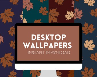 Desktop Wallpaper | Set of 4 | Fall Leaves | Fall Background
