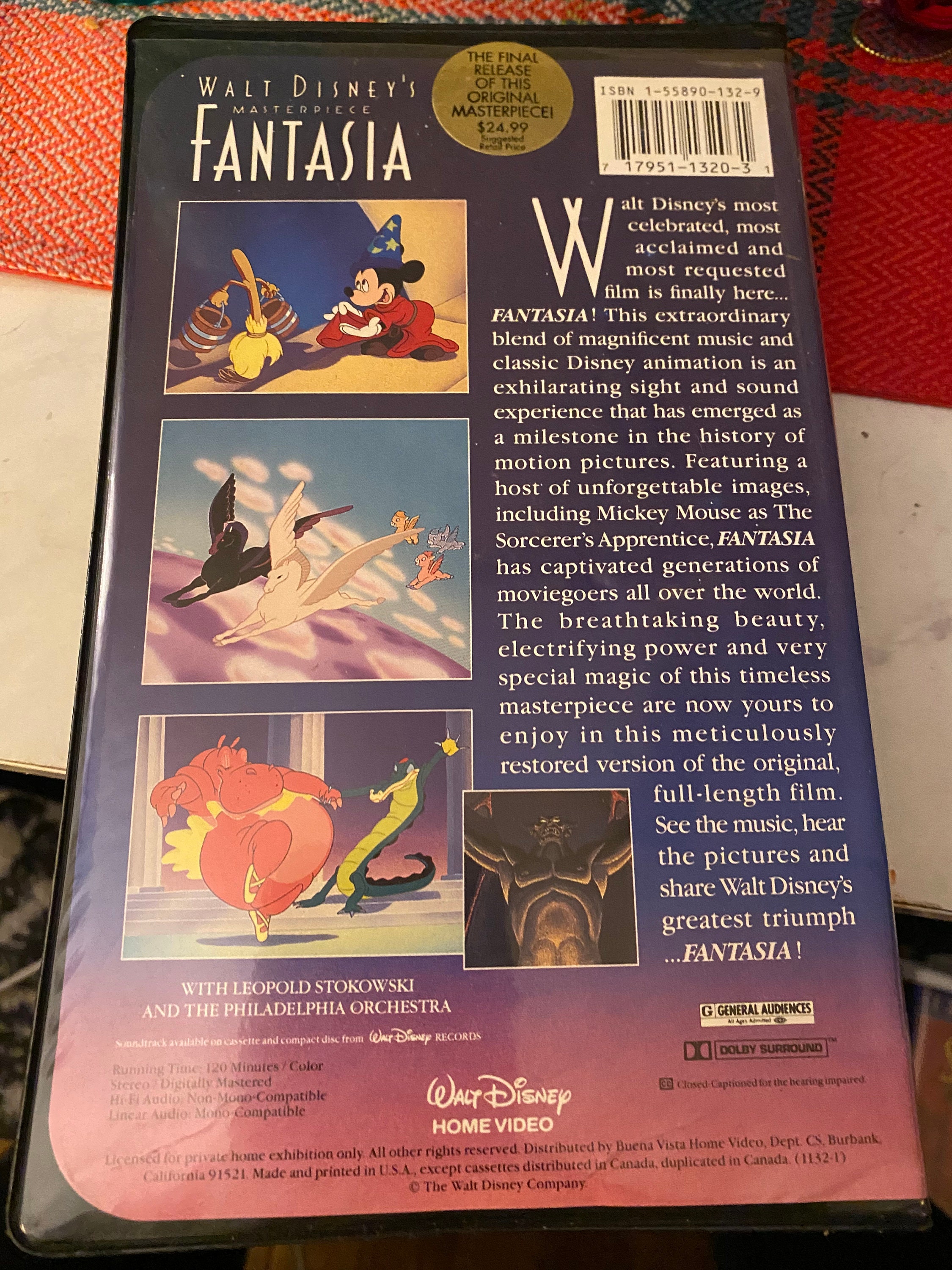 Walt Disney Fantasia VHS Highly Collectible - Etsy