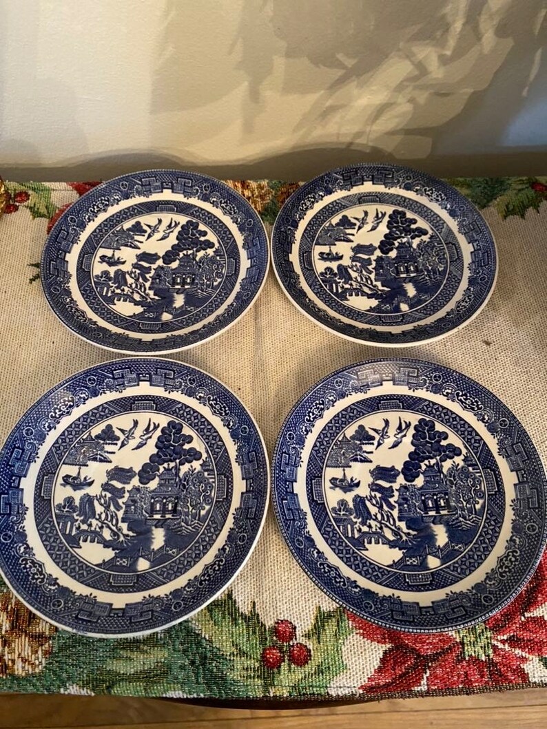 Johnson Brothers Blue Willow Saucers Etsy