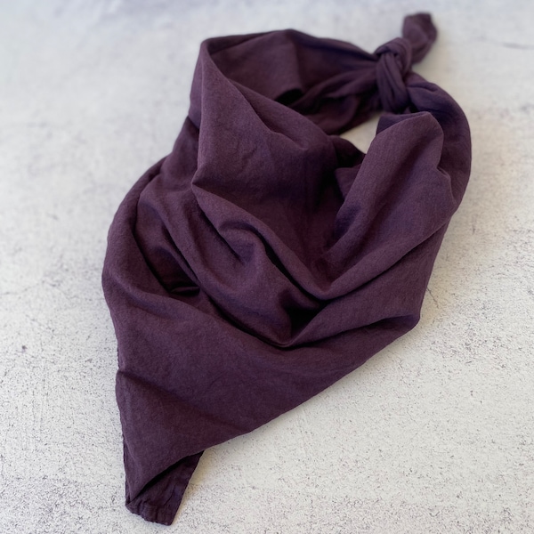 100% organic cotton bandana- natural dye hand dyed large 24x24" neckerchief headscarf headband hair tie purple eco friendly for her for him