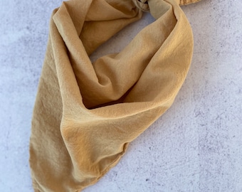 100% organic cotton bandana- natural dye hand dyed large 24x24 neckerchief headscarf headband hair tie eco friendly for her for him