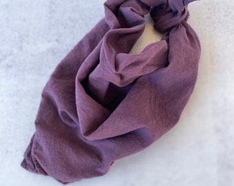 100% organic cotton bandana- medium purple natural dye hand dyed large 24x24" neckerchief headscarf hair tie eco friendly for her for him