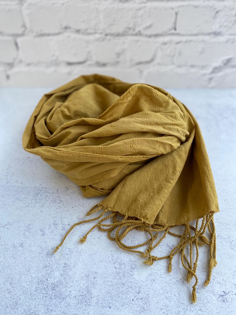 Organic Cotton Scarf | Blue/White Stripe