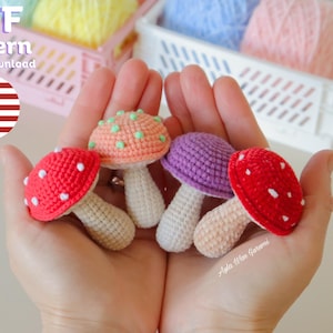 NO SEW Mushroom Plushie Crochet Pattern, Amanita Crochet Pattern, Beginner amigurumi, Easy crochet pattern, Fungus Crochet