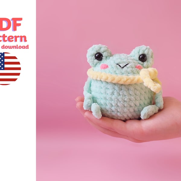 Crochet Pattern: Froggy Plushie Pattern, Frog Amigurumi, Frog Crochet Plushie Pattern, Crochet Pattern for Beginners, Easy Crochet Pattern