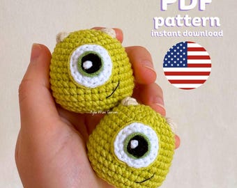 LOW SEW Mini Monster Muster, Schlüsselanhänger Größe häkeln, süßes Monster Amigurumi