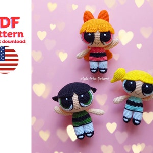 3 in 1 Crochet Pattern, Super Power Girls Crochet Pattern, Pattern in ...