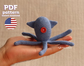 Cat Squid Häkelanleitung, Häkelanleitung, PDF, von Halloween inspiriert, Amigurumi Häkelanleitung, Häkelanleitung für Puppen