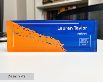 Custom Office Name Sign, Name Plate for Desk, Personalized Acrylic Gift