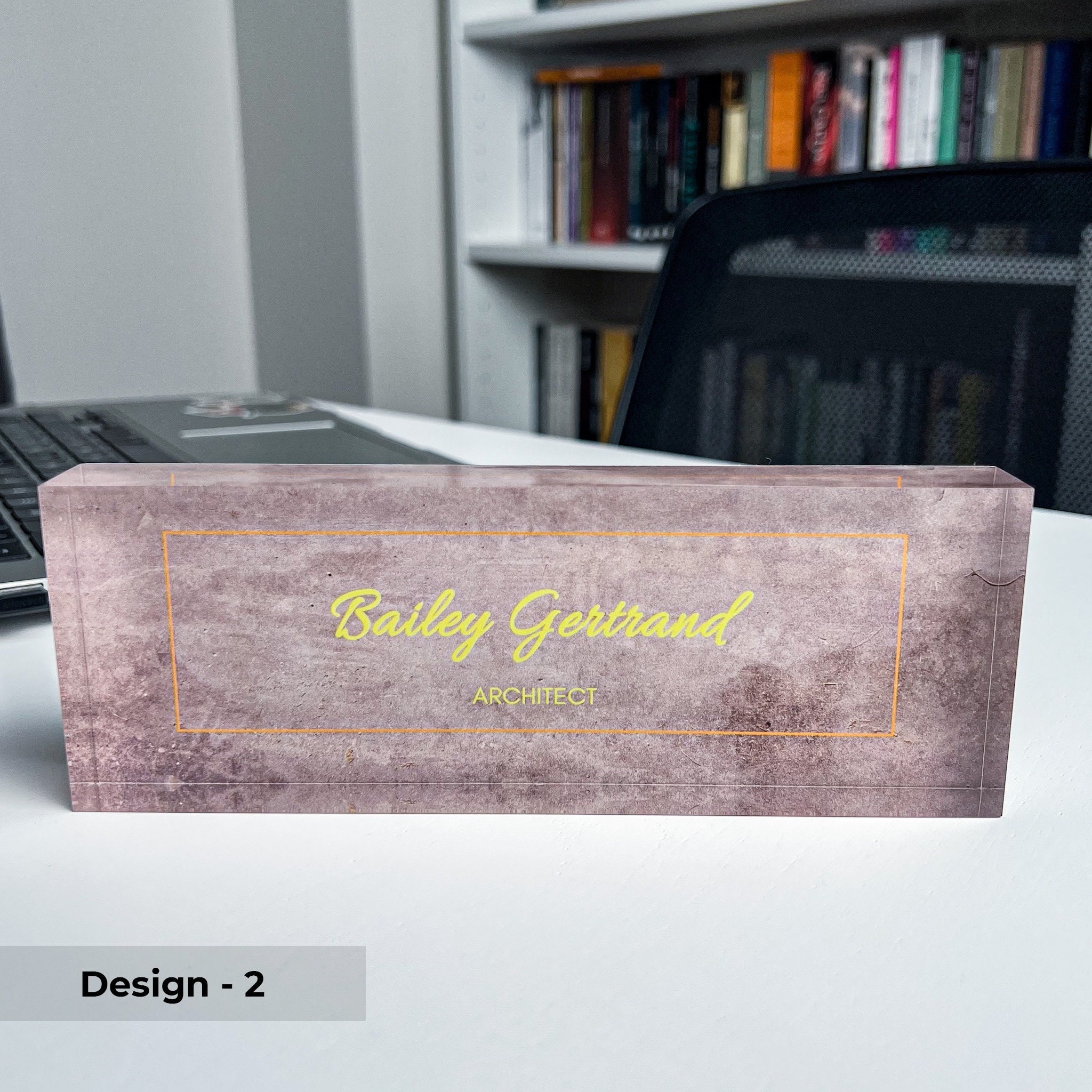 Concrete Name Plate for Desk Personalized Name Plaque Etsy