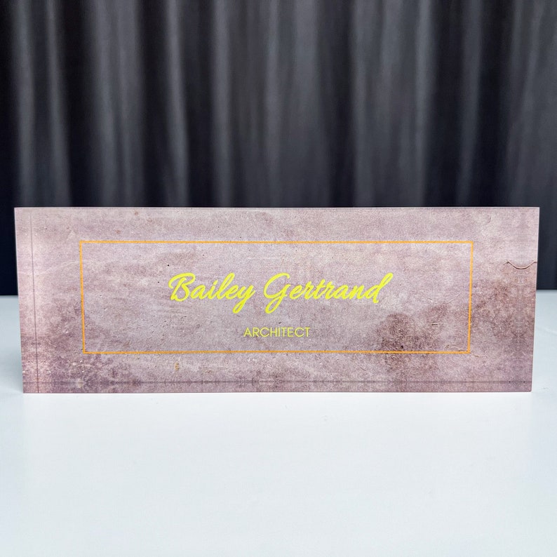 Concrete Name Plate for Desk Personalized Name Plaque Etsy