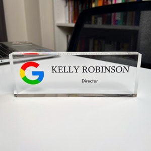 CUSTOM Name Sign, Unique Office Decor Custom Logo, Office Nameplate, Gift for Boss, Boss Lady Gift, Desk Plaque, Personalized Company Logo image 6
