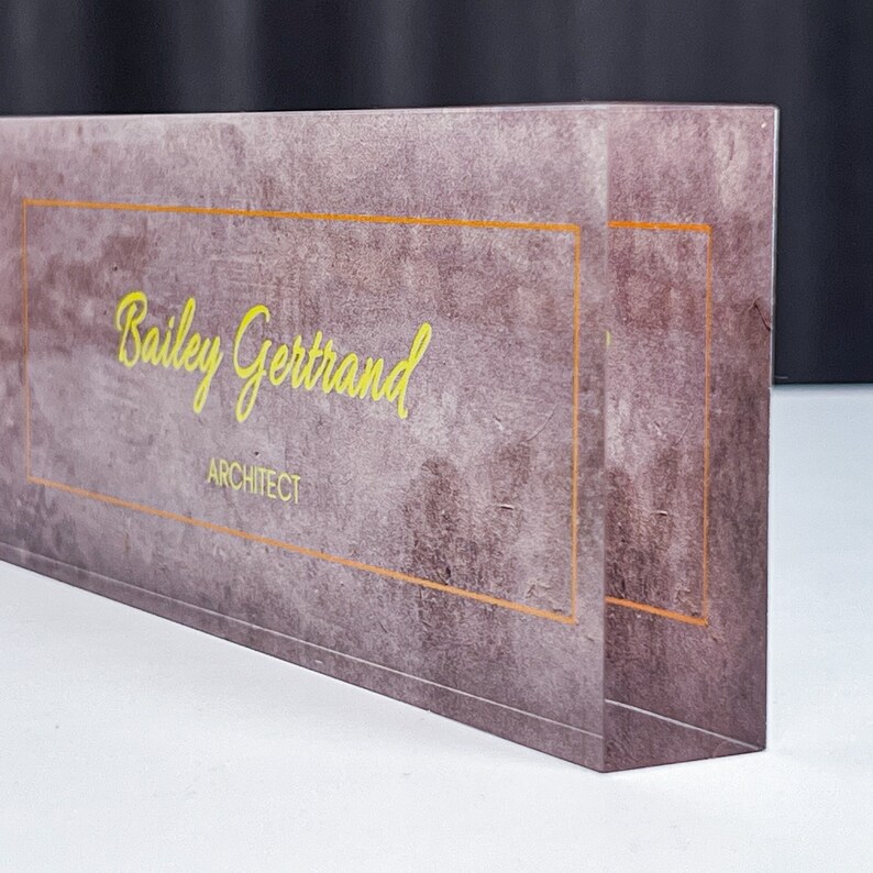 Concrete Name Plate for Desk Personalized Name Plaque Etsy