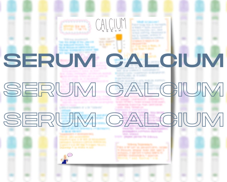 Serum Calcium Lab Value Instant Download Printable Nursing Phlebotomy