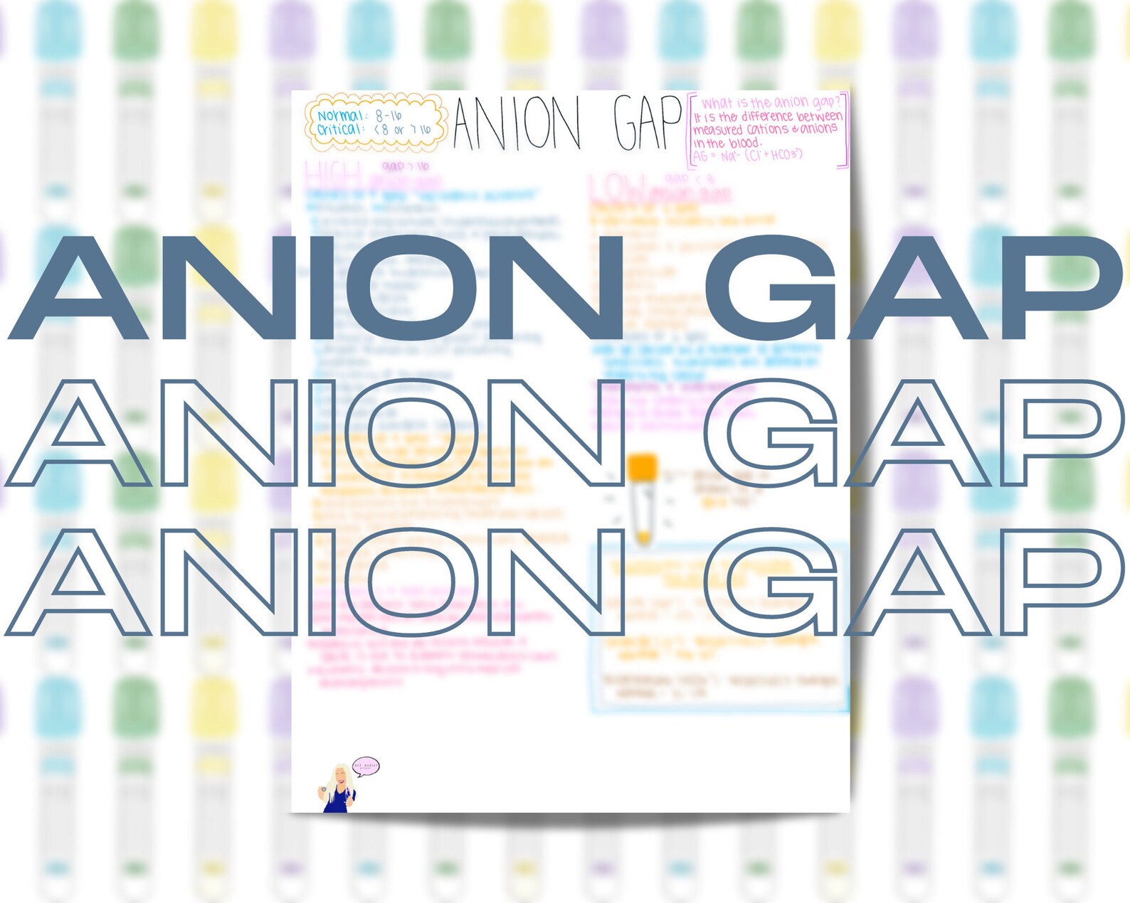 Anion Gap Lab Value Instant Download Printable Nursing Phlebotomy Basic ...