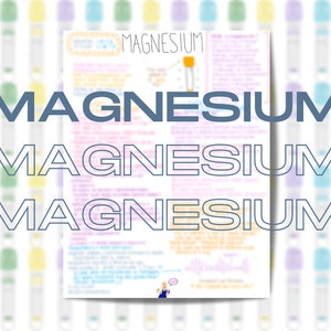 Magnésium Lab Value Téléchargement instantané Phlébotomie infirmière imprimable BMP Panneau métabolique de base Chimie sanguine Électrolyte Notes manuscrites