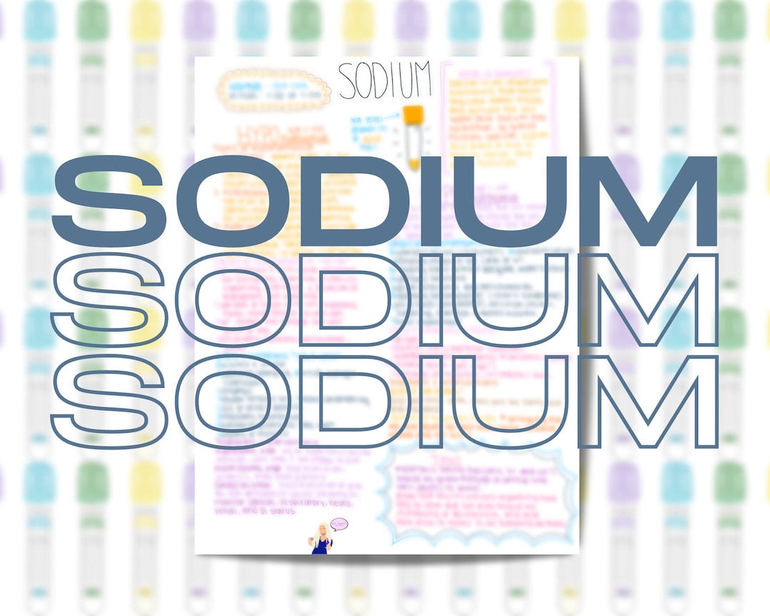 Sodium Lab Value Instant Download Printable Nursing Phlebotomy BMP