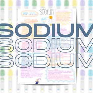 Sodium Lab Value Téléchargement instantané Imprimable Soins infirmiers Phlébotomie BMP Basic Metabolic Panel Blood Chemistry Electrolyte Handwritten Notes