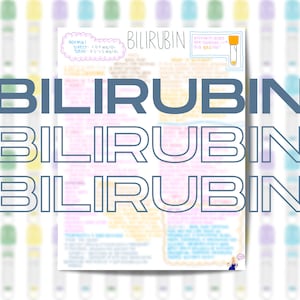 Bilirubine LFT Liver Labs Téléchargement instantané Imprimable Soins infirmiers Phlébotomie Panneau métabolique de base Chimie du sang Électrolyte Notes manuscrites