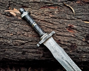 CUSTOM Hand Forged Damascus Steel Sword , 31" Overall, With leather sheath, Gift for husband, Decorative Sword - 31" Collectible Art Piece,