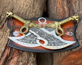 God of War Blades of Chaos Twin Blade,  Axe Set for Cosplay & Display Twin Blade Fantasy Replica Set Collector Display Piece
