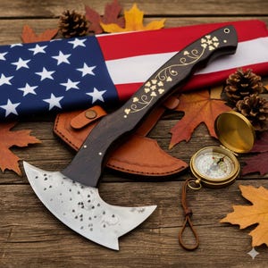 Custom Handmade , Winkler Knives , Compact Axe | Survival & Throwing Axe | Norse Battle Axe Replica | Tactical Style Collectible Axe