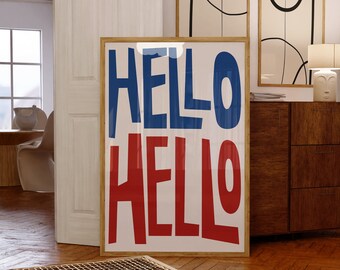 Hello Hi-print: opvallende muurkunst in de gang (digitale download)