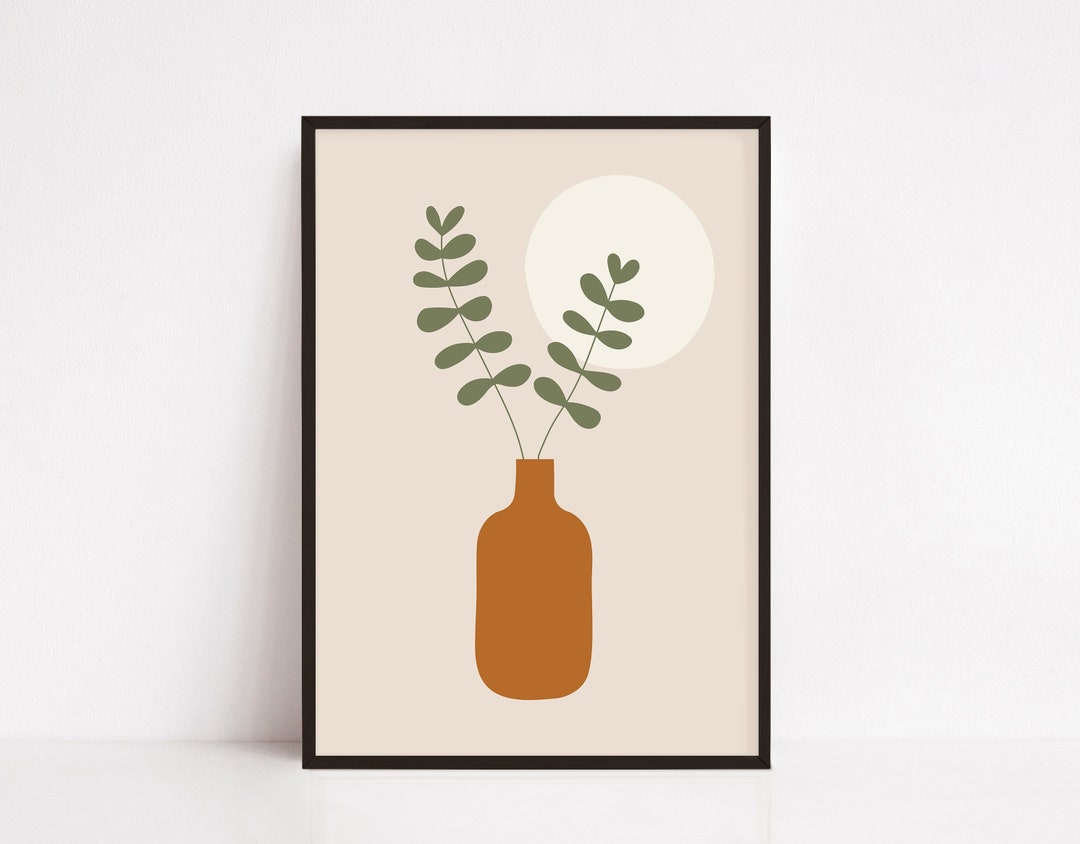 Burnt Orange Boho Wall Art Terracotta Floral Printable Sage Etsy