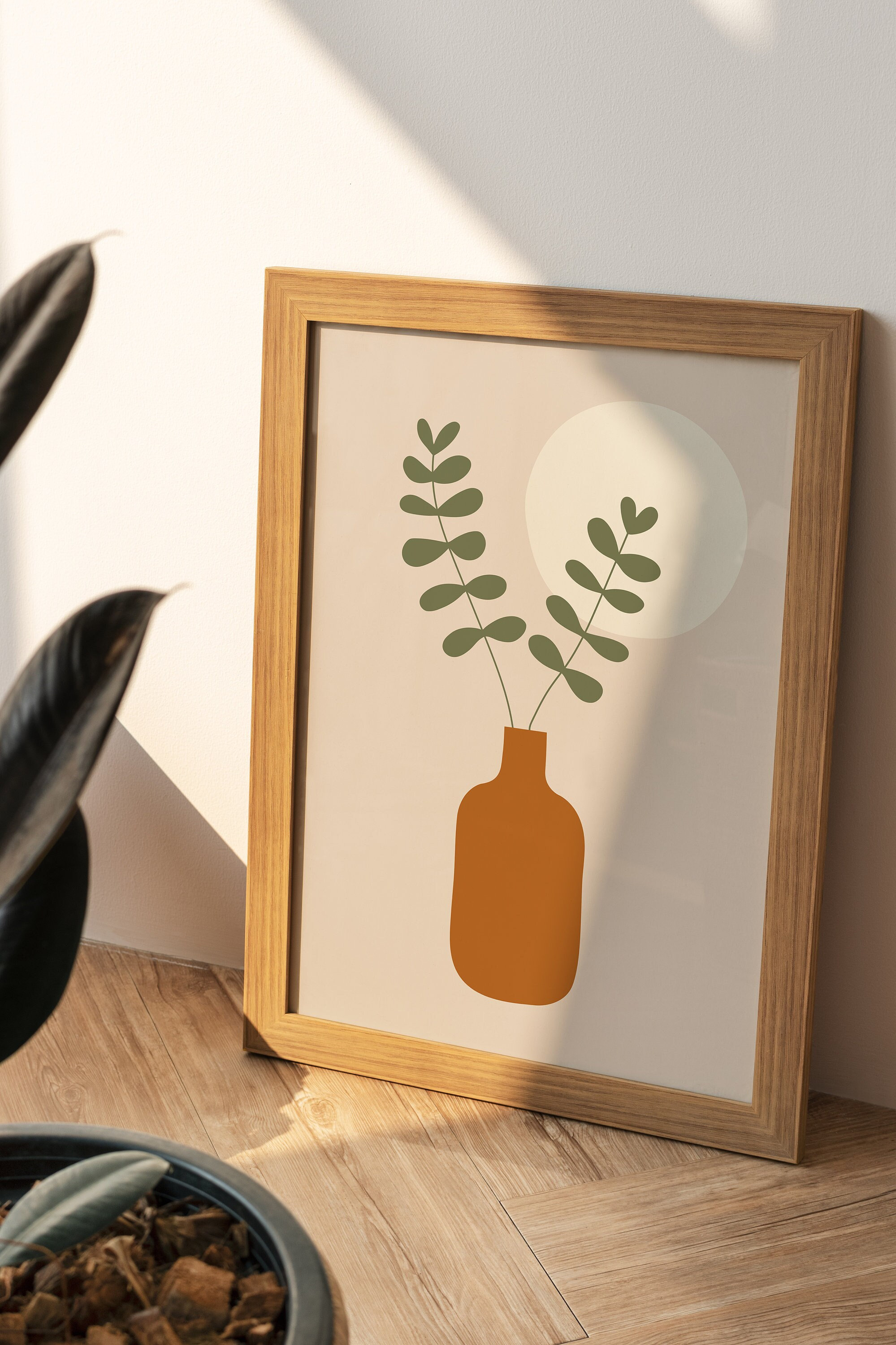 Burnt Orange Boho Wall Art Terracotta Floral Printable Sage Etsy