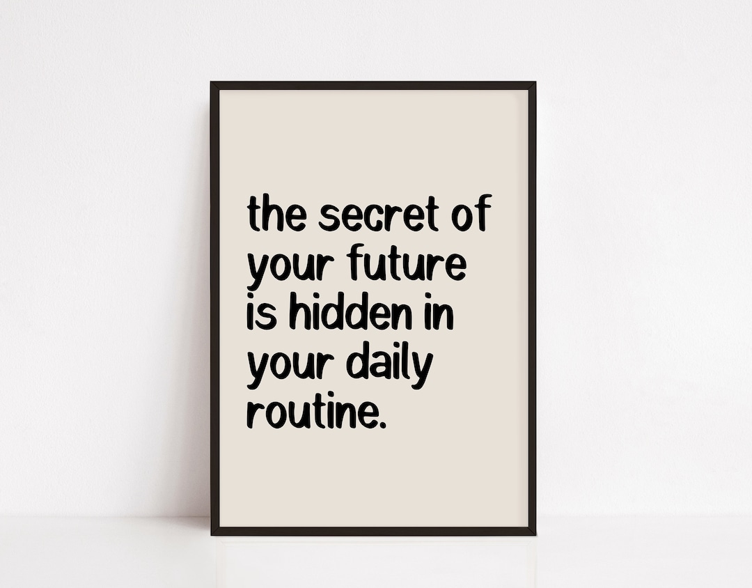 Daily Routine Chart Quotes Motivational Quote Print: Daily Routine, Office Desk Decor (digital ...