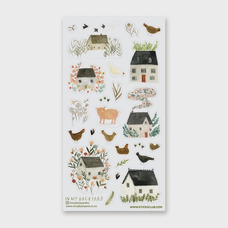Cottage Core Farm Sticker Sheet for Bullet Journals| Cozy House ...