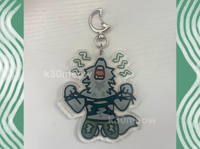 werewolf ripping shirt 3" acrylic keychain! image 2