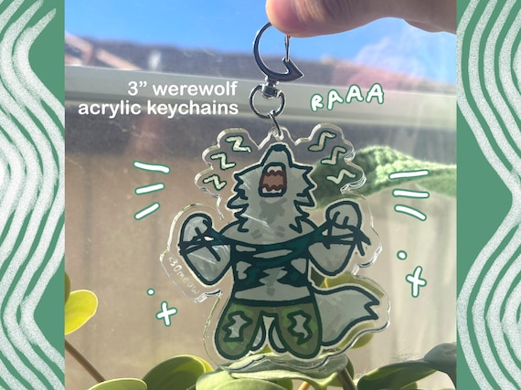 werewolf ripping shirt 3" acrylic keychain!