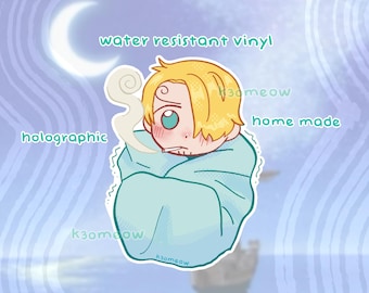 Sanji Cold Pre Timeskip holografische sticker van 3 inch!
