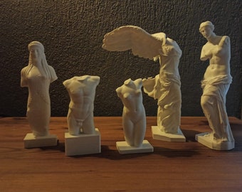 Greek Gods Statue Set - 3D Printed Busts - 5-Piece Collection - Decorative Sculptures - 15-25 cm