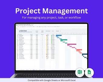 Project Management Template Excel, Project Management Spreadsheet, Gantt Chart Excel, Project Management Google Sheet, Project Plan Template